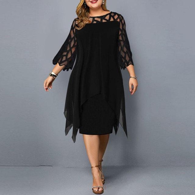 Plus Size Spring Women's Printed Lace Mesh Dress for Birthday Party Cl GeraldBlack.com Plus Size Spring Women's Printed Lace Mesh Dress for Birthday Party Cl GeraldBlack.com