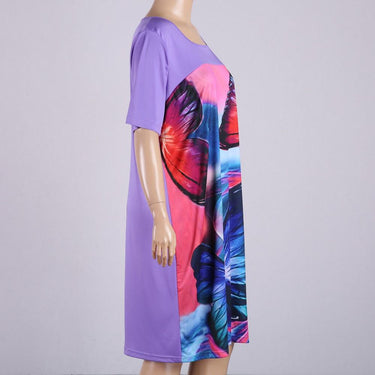 Big size dress 6XL Summer Women Dress Loose cute butterfly printed Dresses women clothing plus - SolaceConnect.com