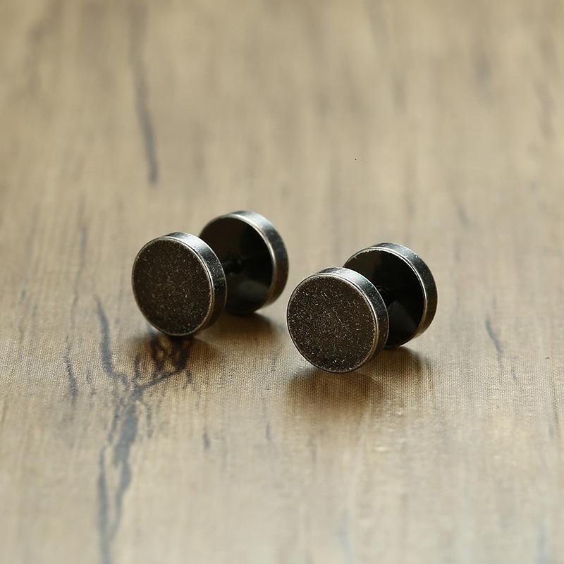 Rock Punk Retro Gothic Men's Silver Color Stainless Steel Stud Earrings  -  GeraldBlack.com