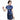 Sexy Vintage Navy Blue Traditional Satin Chinese Flower Dress for Women  -  GeraldBlack.com