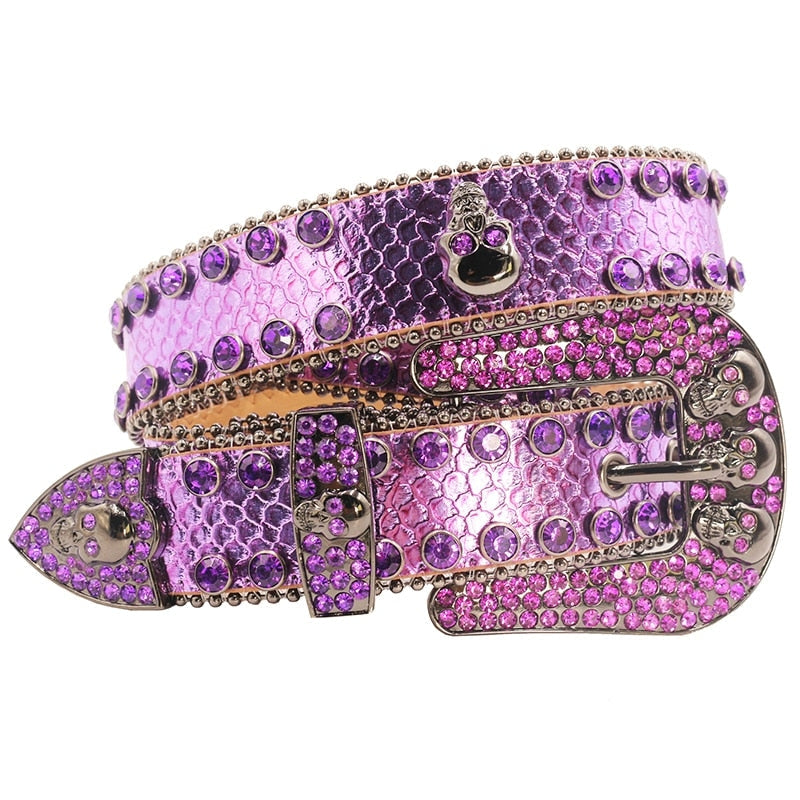 Rhinestone Belts For Women Man Luxury Brand Diamond Designer Belt For Jeans  Cowboy Cowgirl Western Cinto