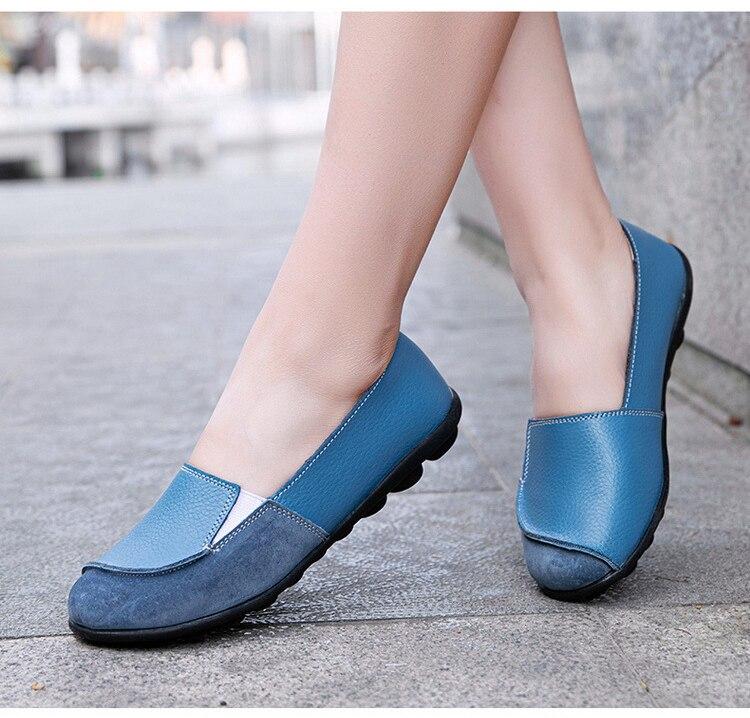 Spring Autumn Casual Women's Genuine Leather Slip-on Moccasin Flats Loafers  -  GeraldBlack.com