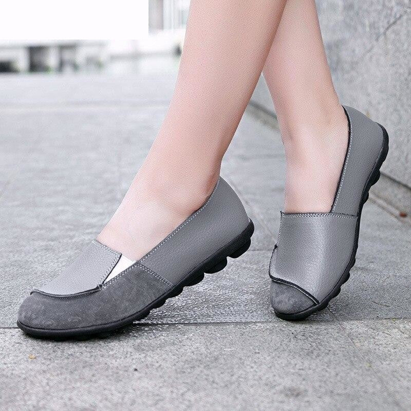 Spring Autumn Casual Women's Genuine Leather Slip-on Moccasin Flats Loafers  -  GeraldBlack.com