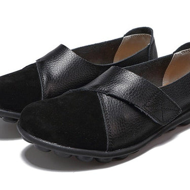 Spring Autumn Women's Genuine Leather Sewing Slip-on Flats Loafers - SolaceConnect.com
