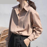 Spring Fashion Women's Turn-Down Collar Oversized Work Wear Blouse Tops - SolaceConnect.com