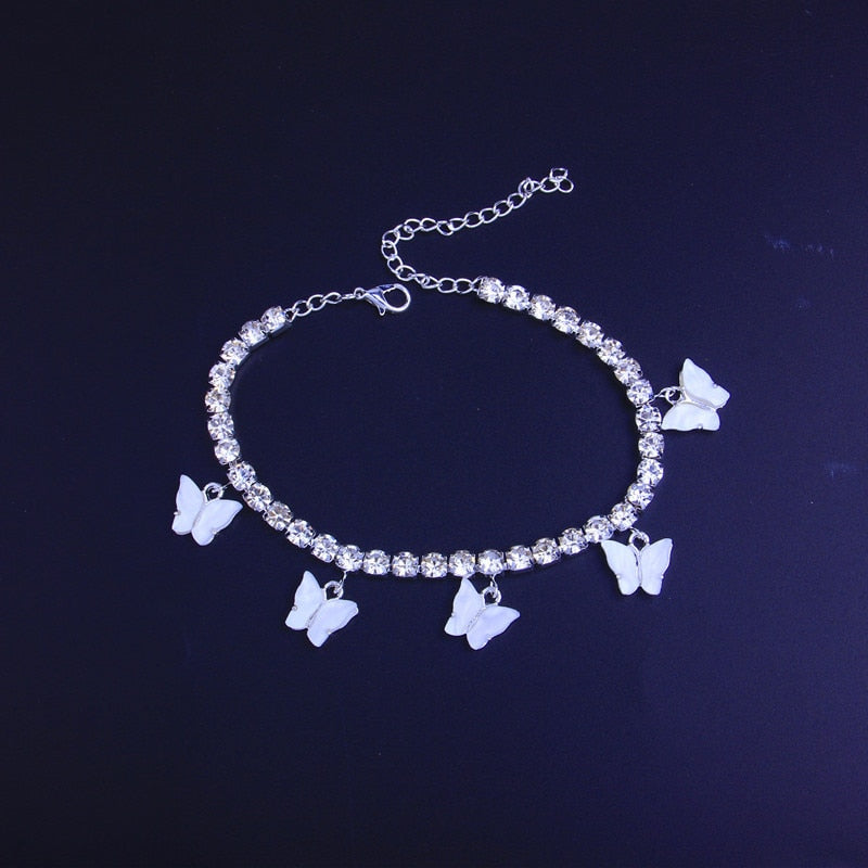 Summer Beach Party Geometric Pattern Bling Butterfly Anklet for Women  -  GeraldBlack.com