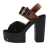 Summer Flock Women Platform High Square Heels Sandals with Fashion Buckle - SolaceConnect.com