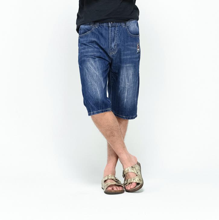 Summer Jeans Shorts Hip Hop Men&#39;s Calf-Length Pants Men Fashion Denim Cargo Short Trousers Baggy Mens Casual Male Plus Size 46  -  GeraldBlack.com