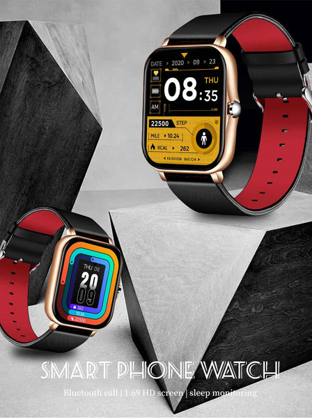 Unisex Full Touch Screen Bluetooth Sports Fitness Tracker Smartwatch  -  GeraldBlack.com
