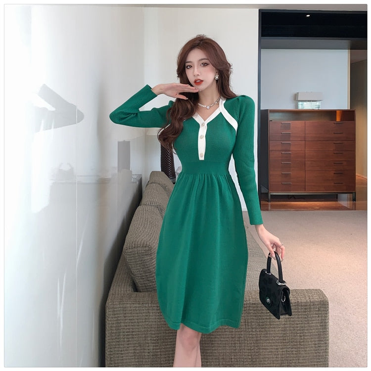 Women's Casual Winter Elastic Knitted Work Office Fashion Slim Dresses GeraldBlack.com Women's Casual Winter Elastic Knitted Work Office Fashion Slim Dresses GeraldBlack.com