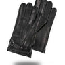 Winter Men Genuine Leather Gloves Deerskin Mittens Black Plus Velvet Warm Fashion Casual Driving  -  GeraldBlack.com