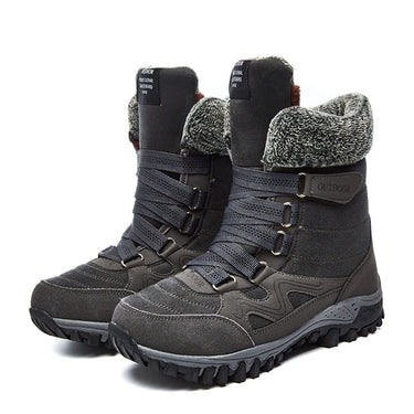 Winter Women  Keep Warm With Fur Suede Leather Outdoor High Top Short Plush Snow Boots  -  GeraldBlack.com