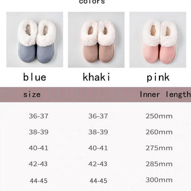 Winter Cotton Slippers Women Fur Shoes Non-Slip And Warm Home Comfort Wear-Resistant Cotton Home - SolaceConnect.com