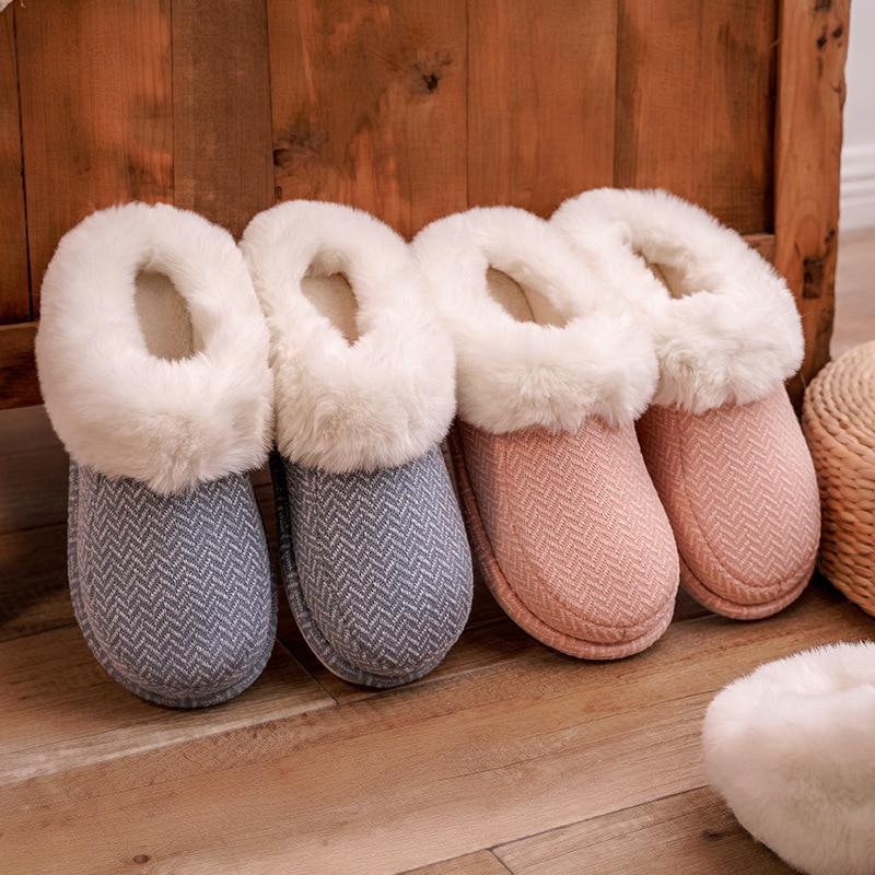 Winter Women's Non-slip Comfort Wear-resistant Cotton Fur Home Slippers  -  GeraldBlack.com