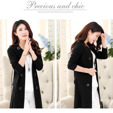 Women's Autumn Spring Sweater Casual Warm Long Knitted Cardigan - SolaceConnect.com