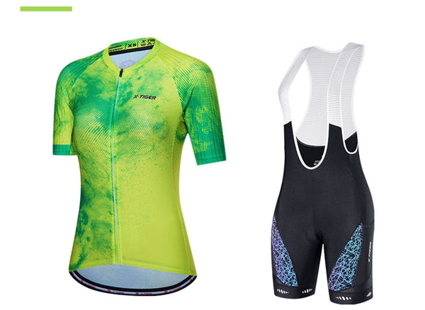 Women's Cycling Jersey Sets Summer Short Sleeve Skinsuit Breathable Lycra Sports Bicycle Clothing  -  GeraldBlack.com