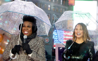 Chrissy Teigen Takes Umbrella To The Eyeball During New Year's Eve Live Broadcast But Shakes It Off Like A Champ