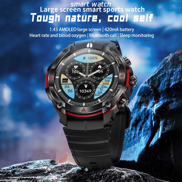 1.39'' AMOLED Display 420mAH Bluetooth call Military-grade Toughness Waterproof Sport watch men and women smartwatch  -  GeraldBlack.com