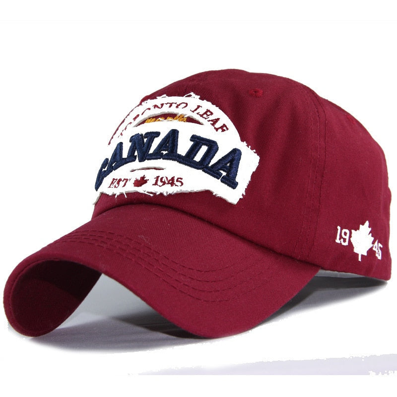 100% Cotton Snapback Casquette Hip Hop Canada Letters Embroidered Patch Dad  Baseball Cap  -  GeraldBlack.com