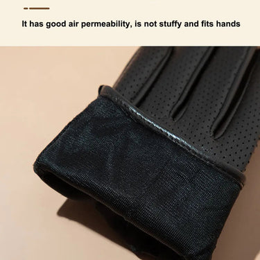 100% Geniune Sheepskin Leather Unisex Driving Thin Breathable Touch Screen Mittens Gloves  -  GeraldBlack.com