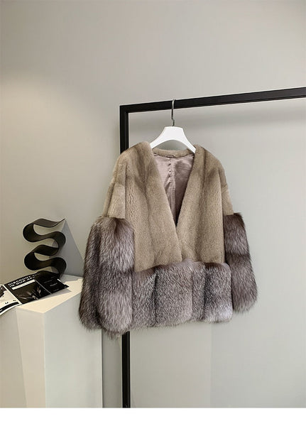 100% Natural Imported Winter Real Fox Mink Fur Short Jackets For Women Fashion  -  GeraldBlack.com