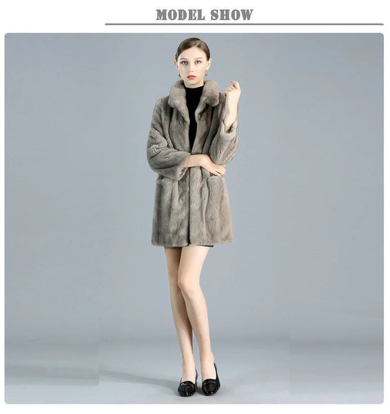 100% Natural Women Natural Import Real Mink Coats Warm Thick Jackets For Winter  -  GeraldBlack.com