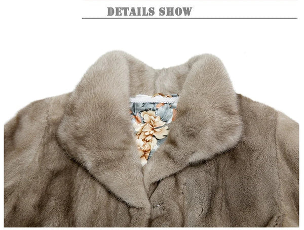 100% Natural Women Natural Import Real Mink Coats Warm Thick Jackets For Winter  -  GeraldBlack.com