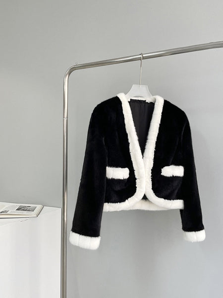100% Real Mink Fur Women Fashion Essential Winter Warm Short Cloak Outerwear Jacket  -  GeraldBlack.com