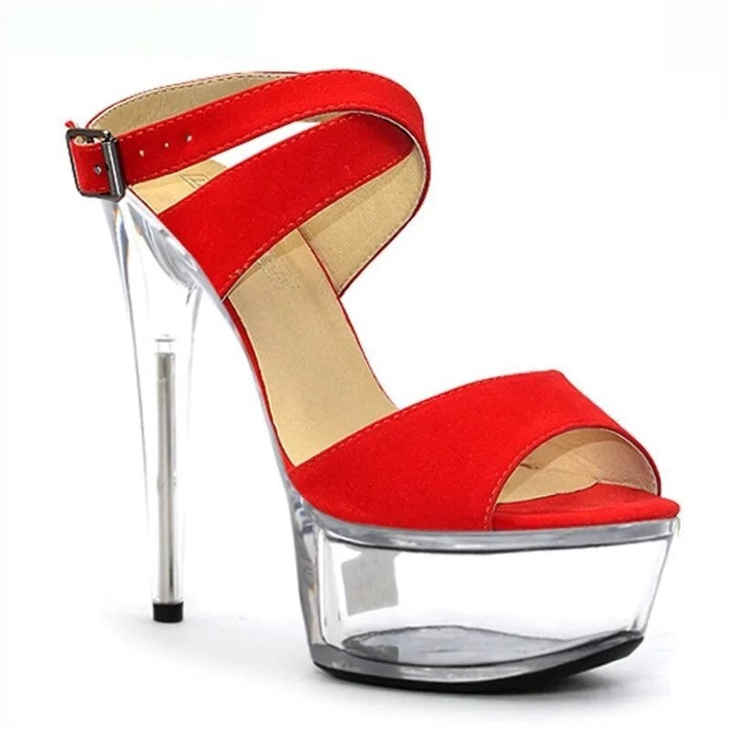 15cm high-heeled model banquet performance with crystal soles, pole dancing pumps  -  GeraldBlack.com