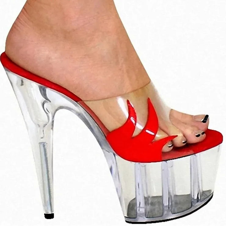 15cm Sexy super high shoes with steel tube sexy necessary nightclubs foreign trade big yards pumps shoe  -  GeraldBlack.com