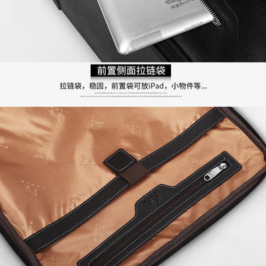16"20" Inch Cow Leather Suitcase Cabin Black Trolley Genuine Leather Hand Luggage  -  GeraldBlack.com