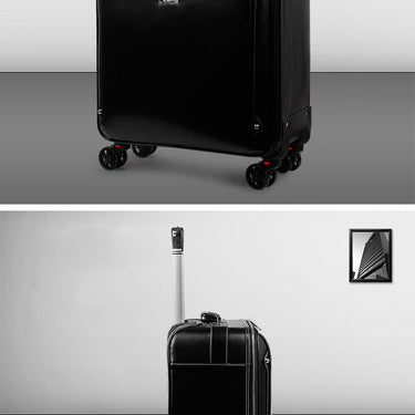 16"20" Inch Men Genuine Leather Hand Luggage Cabin Travel Trolley Bags On Wheels  -  GeraldBlack.com
