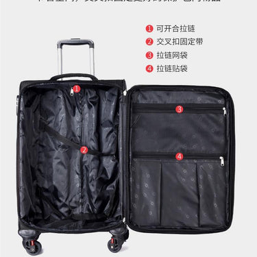 20"24"28"32" Inch Expandable Oxford Waterproof Travel Suitcase Soft Large Trolley Rolling Luggage Bag On Wheels  -  GeraldBlack.com