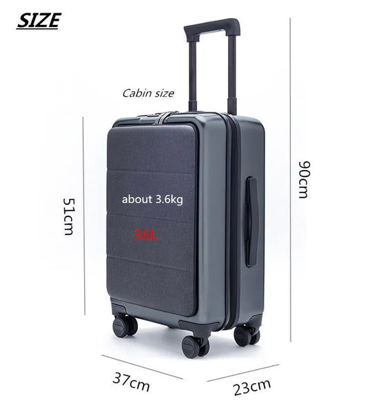 20" Inch Men Carry On Laptop Small Travel Suitcase Cabin Trolley Case Luggage Box Pure PC  -  GeraldBlack.com