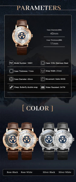 2023 NEW LOBINNI 40mm Men Automatic Mechanical Watch NH35 Luxury Casual Wristwatches Luminous Hands Watches Relogios Masculinos  -  GeraldBlack.com