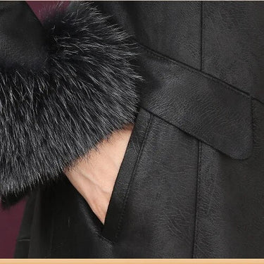 21 Fashion Jacket Women Winter Fox Fur Collar Elegant Outwear Fur All-in-one winter Coat  -  GeraldBlack.com