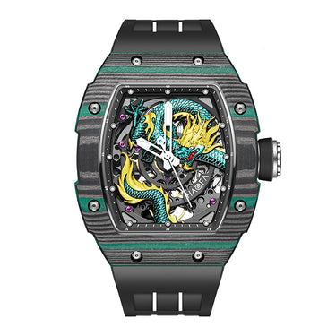 3D Dragon Automatic Movement Men Luxury Carbon Fiber Sapphire Luminous Mechanical Watch Self-winding  -  GeraldBlack.com