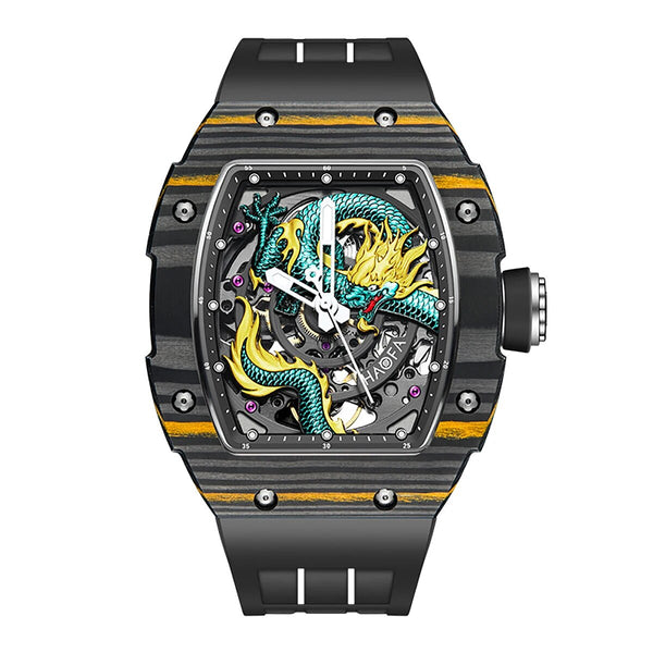 3D Dragon Automatic Movement Men Luxury Carbon Fiber Sapphire Luminous Mechanical Watch Self-winding  -  GeraldBlack.com