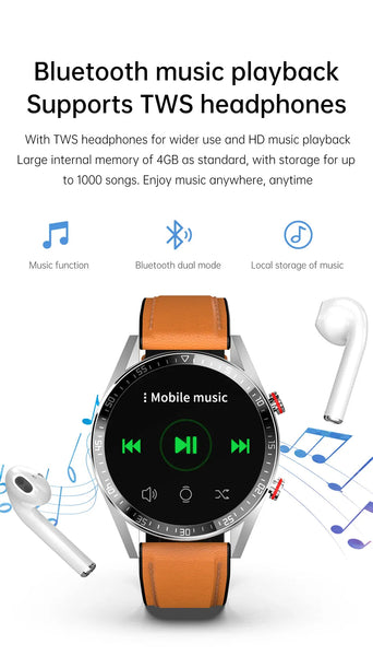 454*454 Screen Always Display The Time Bluetooth Call Local Music Smartwatch  -  GeraldBlack.com