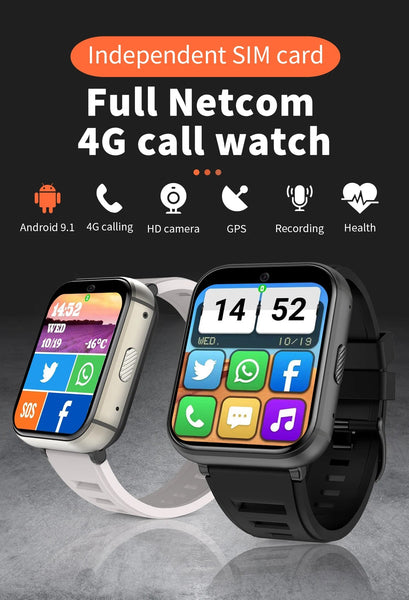 4G LTE Android 9.0 Smartwatch 4GB/64GB MTK6761 octa Core Watch Phone 1.99" IPS WIFI sim card GPS Camera Smart Watch phone  -  GeraldBlack.com