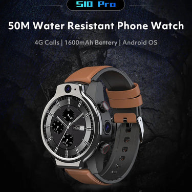 4G LTE S10 1600mAh 5ATM Waterproof Swimming Diving Android  SIM 13MP Camera GPS Smartwatch  -  GeraldBlack.com