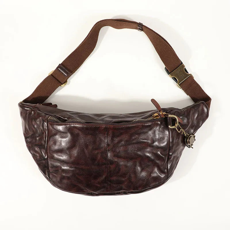 High Quality Casual Vintage Leather Men's Waist Pack