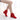 Red Stage Show Cow Leather Sole Flat Heels Jazz Pole Dance Shoes for Women
