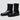 British Winter Fashion Cowhide Zipper Square Toe Mid Heel Boots
