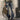 Women's American High Street Retro Distressed Rivet Gothic Splicing Jeans Pants