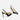 Women's Summer Solid Color Suede Rhinestone Square Decor Buckle Pointed Toe Pumps