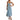 Summer Fashion Women's Washed Denim Single Breasted Button Midi Overall Dress