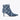 Women's Autumn Blue Plaid Denim Pointed Toe Side Zipper Ankle Boots