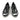 Cowhide Genuine Leather Round Toe Black White Mixed Color Lace Up Sneakers