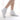 White Stage Show Cow Leather Sole Flat Heels Jazz Pole Dance Shoes for Women